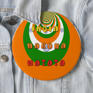 Mooie India Nationale Vlag Kleuren Hakuna Matata Ronde Button 6,0 Cm