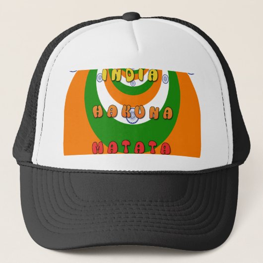 Mooie India Nationale Vlag Kleuren Hakuna Matata Trucker Pet (Voorkant)
