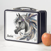 Mooie indiaanse paard metalen lunchbox (In situ)