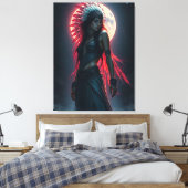 Mooie Indiaanse vrouw Celestial Canvas Afdruk (Insitu (Slaapkamer))