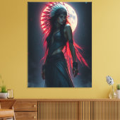 Mooie Indiaanse vrouw Celestial Canvas Afdruk (Insitu (Woonkamer))