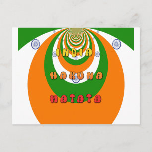 Mooie Indiase Nationale Vlag Kleuren Hakuna Matata Briefkaart