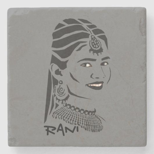 Mooie Indiase Rani marmeren coaster Stenen Onderzetter (Voorkant)