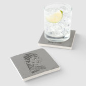 Mooie Indiase Rani Marmeren Onderzetter (Zijkant)