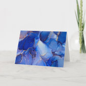 Mooie Indigo Blue en Gold Abstracte Note Kaart (Voorkant)