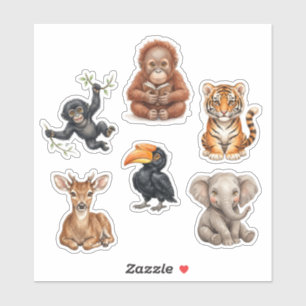 Mooie Indonesische Wilde Dieren Sticker Set Exotis