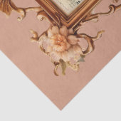 Mooie ingelijste bloemenvogel & kooi Decoupage Tissuepapier (Detail)