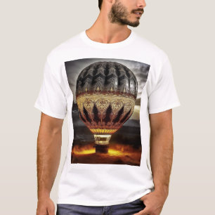 Mooie ingewikkelde hete luchtballon in bergen t-shirt