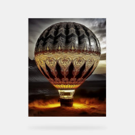 Mooie Ingewikkelde Heteluchtballon In Bergen Acryl Bord