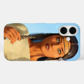 Mooie inheemse Amerikaanse vrouw inheemse outfit Case-Mate iPhone Case (Achterkant (horizontaal))
