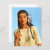 Mooie inheemse Amerikaanse vrouw inheemse outfit Feestdagenkaart (Voorkant / Achterkant)