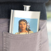 Mooie inheemse Amerikaanse vrouw inheemse outfit Flacon (Voorbeeld)