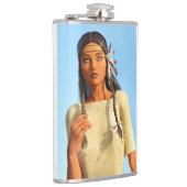 Mooie inheemse Amerikaanse vrouw inheemse outfit Heupfles (Rechts)