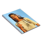 Mooie inheemse Amerikaanse vrouw inheemse outfit Notitieboek (Rechterzijde)