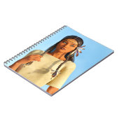 Mooie inheemse Amerikaanse vrouw inheemse outfit Notitieboek (Linkerzijde)