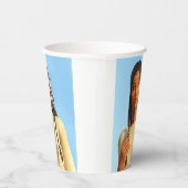 Mooie inheemse Amerikaanse vrouw inheemse outfit Papieren Bekers (Rechts)