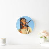 Mooie inheemse Amerikaanse vrouw inheemse outfit Ronde Klok (Huis)