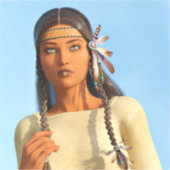 Mooie inheemse Amerikaanse vrouw inheemse outfit Sticker (Voorkant)