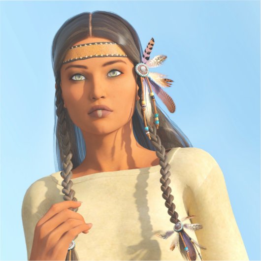 Mooie inheemse Amerikaanse vrouw inheemse outfit Sticker (Voorkant)