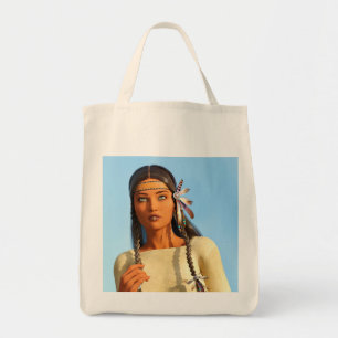 Mooie Inheemse Amerikaanse Vrouw Inheemse Outfit Tote Bag
