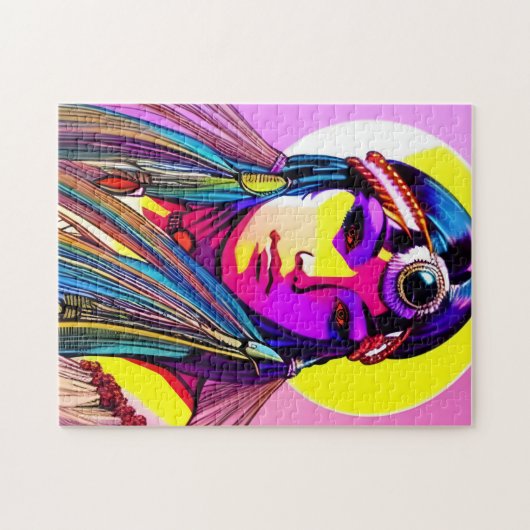 Mooie inheemse Amerikaanse vrouw. Legpuzzel (Horizontaal)