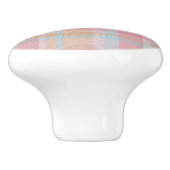 Mooie inktkleuren roze en blauwe vlekkeltartan keramische knop (Zijkant)