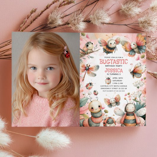 Mooie Insecten Bugtastisch Meisje Kinderen Foto Ve Kaart