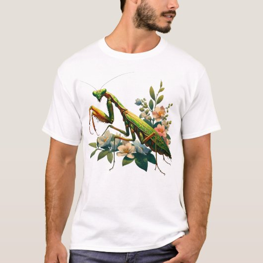 Mooie Insecten Kunst Bidden Mantis T-shirt (Voorkant)