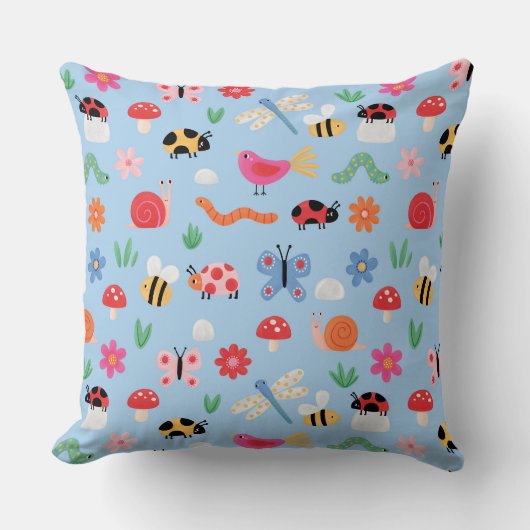 Mooie insectenpatroon kinderkussen kussen (Voorkant)