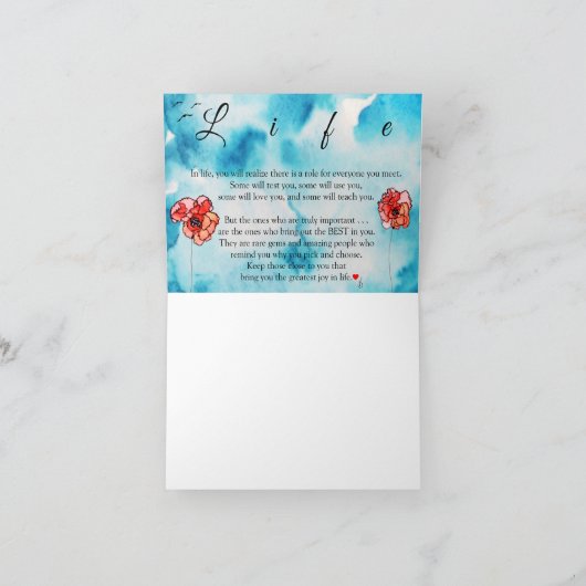 Mooie Inspirerend leven woorden Wenskaart Feestdagen Kaart (Binnen)