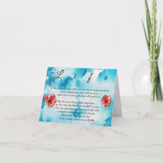 Mooie Inspirerend leven woorden Wenskaart Feestdagen Kaart (Voorkant)