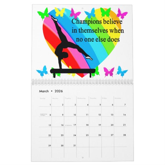 MOOIE INSPIREREND QUOTES GYMNAST KALENDER (Mar 2026)