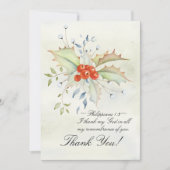 Mooie Inspirerend Schrift Bloemenkerst Bedankkaart (Voorkant)