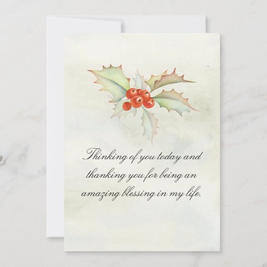 Mooie Inspirerend Schrift Bloemenkerst Bedankkaart (Achterkant)