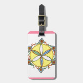 Mooie Inspirerend Star Floral Vector Patroon Bagagelabel (Voorkant verticaal)