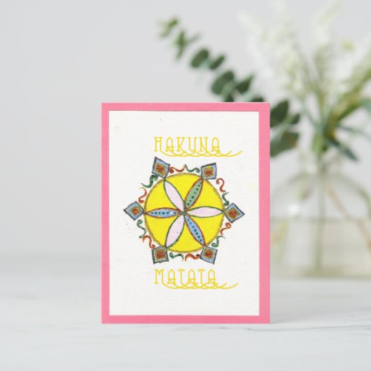 Mooie Inspirerend Star Floral Vector Patroon Briefkaart (Staand voorkant)