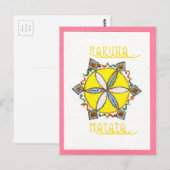 Mooie Inspirerend Star Floral Vector Patroon Briefkaart (Voorkant / Achterkant)