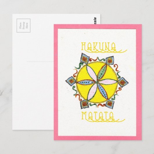 Mooie Inspirerend Star Floral Vector Patroon Briefkaart (Voorkant / Achterkant)