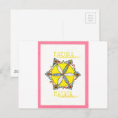 Mooie Inspirerend Star Floral Vector Patroon Briefkaart (Voorkant / Achterkant)