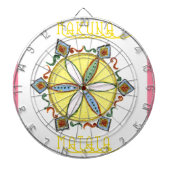 Mooie Inspirerend Star Floral Vector Patroon Dartbord (Voorkant)