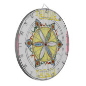 Mooie Inspirerend Star Floral Vector Patroon Dartbord (Voorkant Links)