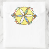 Mooie Inspirerend Star Floral Vector Patroon Ovale Sticker (Tas)