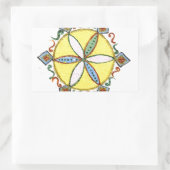 Mooie Inspirerend Star Floral Vector Patroon Rechthoekige Sticker (Tas)