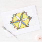 Mooie Inspirerend Star Floral Vector Patroon Rechthoekige Sticker (Envelop)