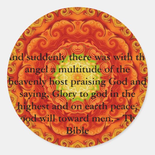 Mooie inspirerende Bijbelse Engel Quote Ronde Sticker (Voorkant)