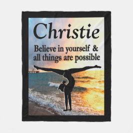 MOOIE INSPIRERENDE GEPERSONALISEERDE GYMNASTIEKDEK FLEECE DEKEN