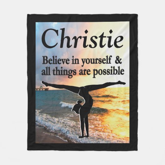 MOOIE INSPIRERENDE GEPERSONALISEERDE GYMNASTIEKDEK FLEECE DEKEN (Voorkant)