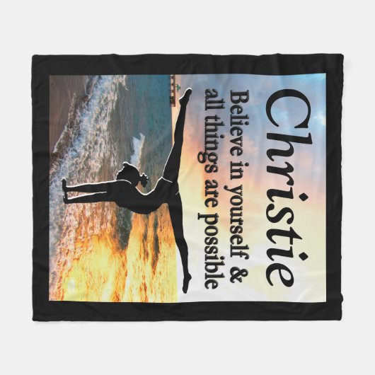 MOOIE INSPIRERENDE GEPERSONALISEERDE GYMNASTIEKDEK FLEECE DEKEN (Voorkant (Horizontaal))