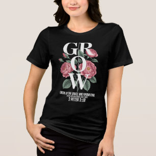 Mooie Inspirerende Groei In De Genade Tri-Blend Shirt