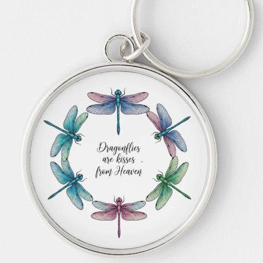 Mooie Inspirerende Libelle Citaat Sleutelhanger (Voorkant)